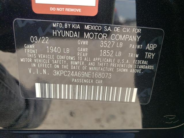 Photo 10 from auction – 2022 HYUNDAI ACCENT SE with VIN 3KPC24A69NE168073