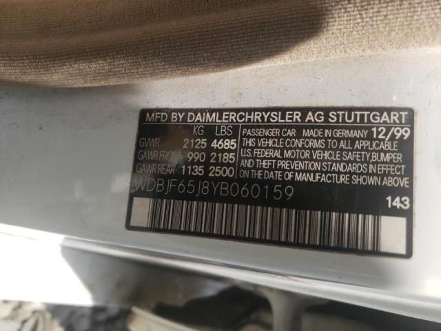 Photo 10 from auction – 2000 MERCEDES-BENZ E 320 with VIN WDBJF65J8YB060159