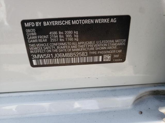Photo 10 from auction – 2021 BMW 330I with VIN 3MW5R1J06M8B52583