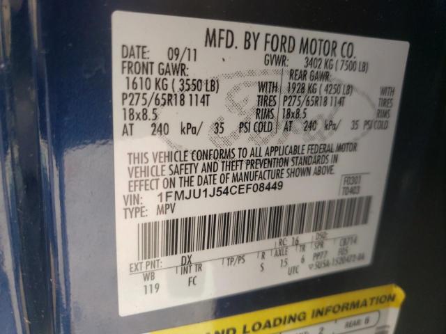 Photo 10 from auction – 2012 FORD EXPEDITION with VIN 1FMJU1J54CEF08449