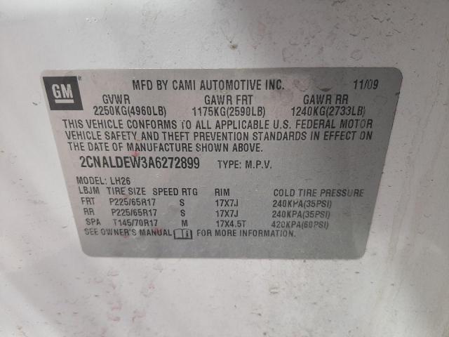 Photo 10 from auction – 2010 CHEVROLET EQUINOX LT with VIN 2CNALDEW3A6272899