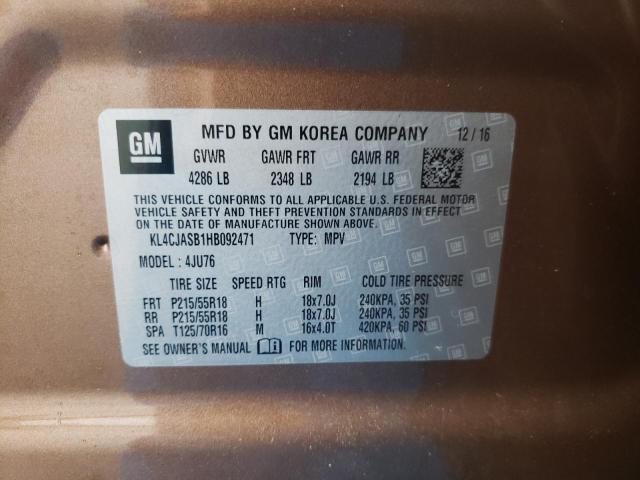 Photo 10 from auction – 2017 BUICK ENCORE PRE with VIN KL4CJASB1HB092471