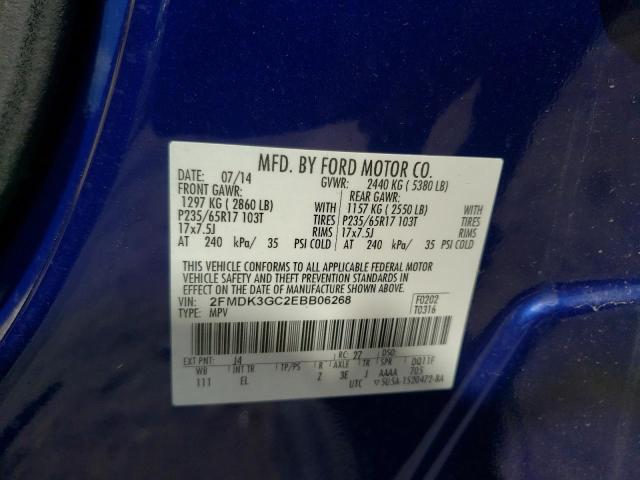 Photo 10 from auction – 2014 FORD EDGE SE with VIN 2FMDK3GC2EBB06268