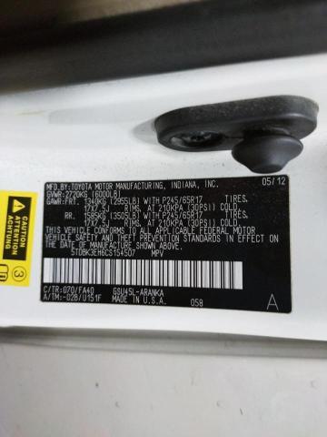 Photo 10 from auction – 2012 TOYOTA HIGHLANDER with VIN 5TDBK3EH6CS154507