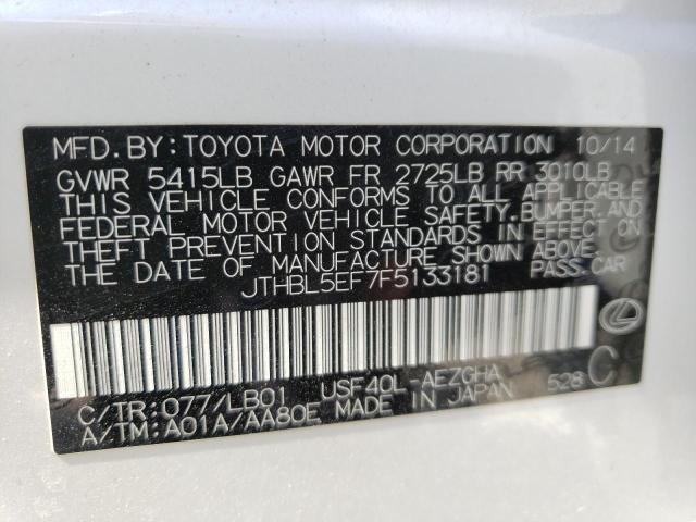 Photo 10 from auction – 2015 LEXUS LS 460 with VIN JTHBL5EF7F5133181