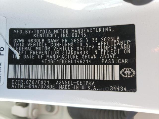 Photo 10 from auction – 2016 TOYOTA CAMRY LE with VIN 4T1BF1FK6GU146214