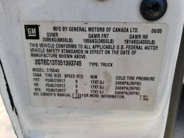 Photo 10 from auction – 2005 GMC NEW SIERRA with VIN 2GTEC13T051393745