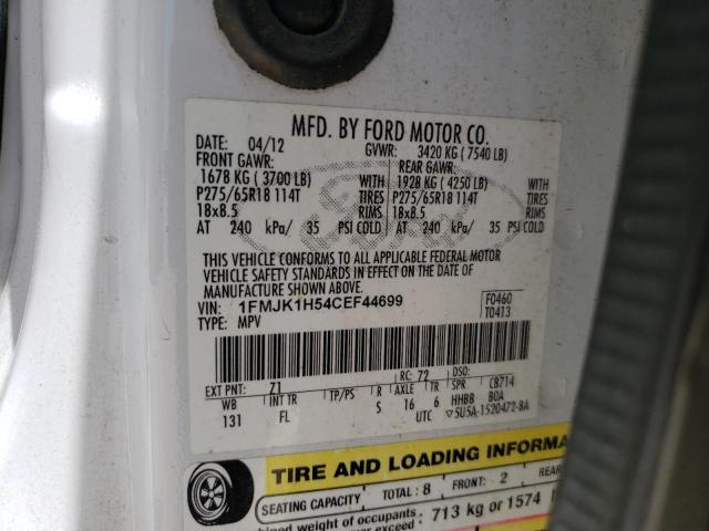 Photo 10 from auction – 2012 FORD EXPEDITION with VIN 1FMJK1H54CEF44699