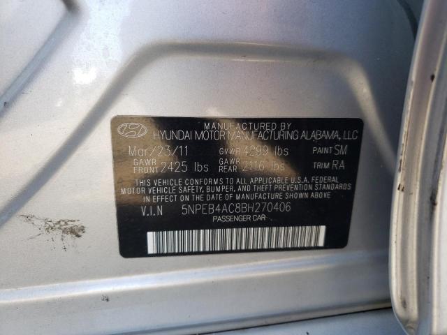 Photo 10 from auction – 2011 HYUNDAI SONATA GLS with VIN 5NPEB4AC8BH270406