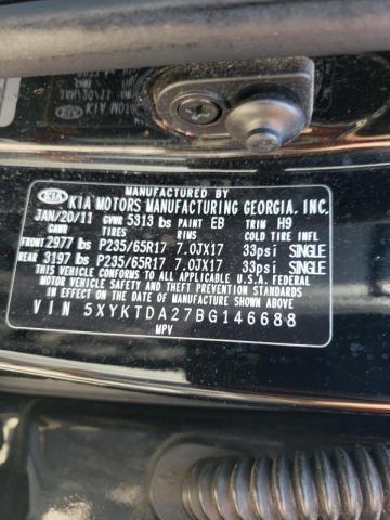 Photo 10 from auction – 2011 KIA SORENTO BA with VIN 5XYKTDA27BG146688