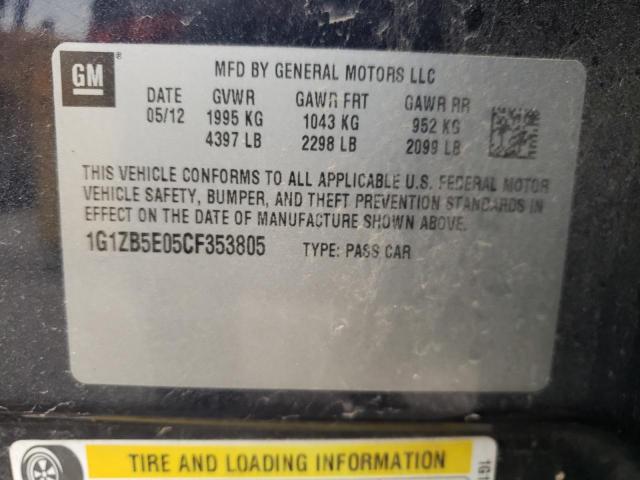 Photo 10 from auction – 2012 CHEVROLET MALIBU LS with VIN 1G1ZB5E05CF353805