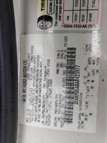 Photo 10 from auction – 2010 FORD FUSION S with VIN 3FAHP0GA8AR423977