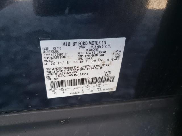 Photo 10 from auction – 2017 FORD EXPLORER X with VIN 1FM5K7D83HGA31511