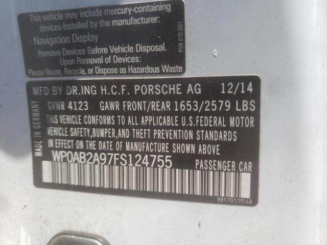Photo 10 from auction – 2015 PORSCHE 911 CARRER with VIN WP0AB2A97FS124755