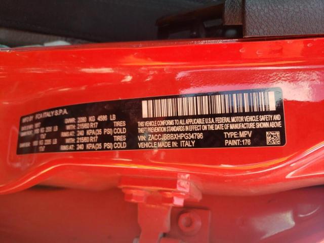 Photo 10 from auction – 2017 JEEP RENEGADE L with VIN ZACCJBBBXHPG34796