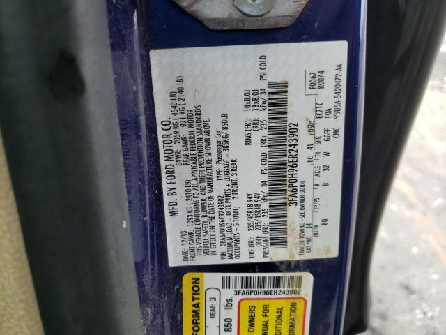 Photo 10 from auction – 2014 FORD FUSION SE with VIN 3FA6P0H96ER243902