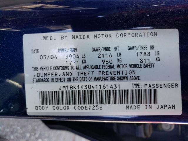 Foto 10 de la subasta – 2004 MAZDA 3 HATCHBAC con VIN JM1BK143041161431