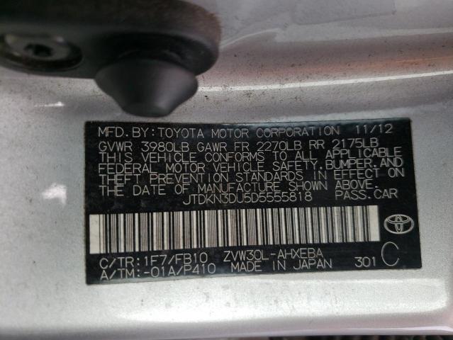 Photo 10 from auction – 2013 TOYOTA PRIUS with VIN JTDKN3DU5D5555818