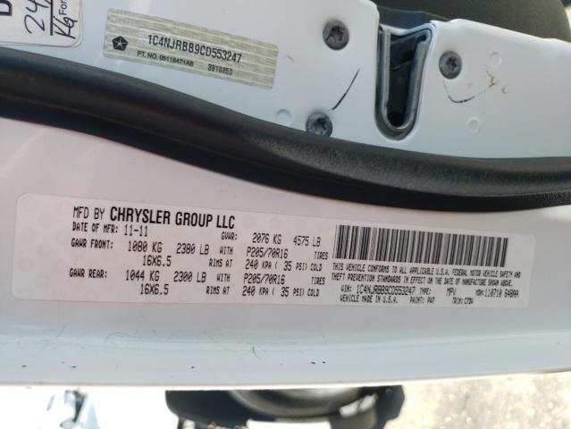 Photo 10 from auction – 2012 JEEP PATRIOT SP with VIN 1C4NJRBB9CD553247