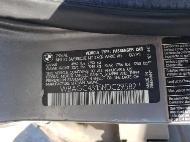 Photo 10 from auction – 1992 BMW 735 IL with VIN WBAGC4315NDC29582