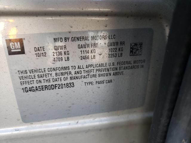 Photo 10 from auction – 2013 BUICK LACROSSE with VIN 1G4GA5ER0DF201833