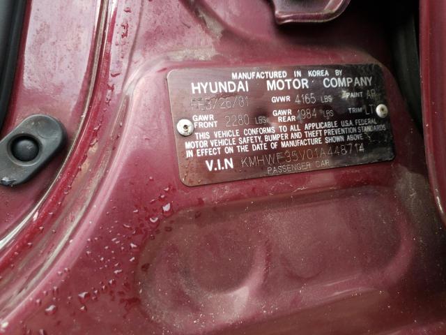 Photo 10 from auction – 2001 HYUNDAI SONATA GLS with VIN KMHWF35V01A448714