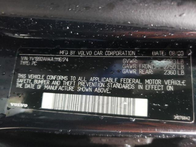 Photo 10 from auction – 2010 VOLVO S80 T6 with VIN YV1992AH4A1116174