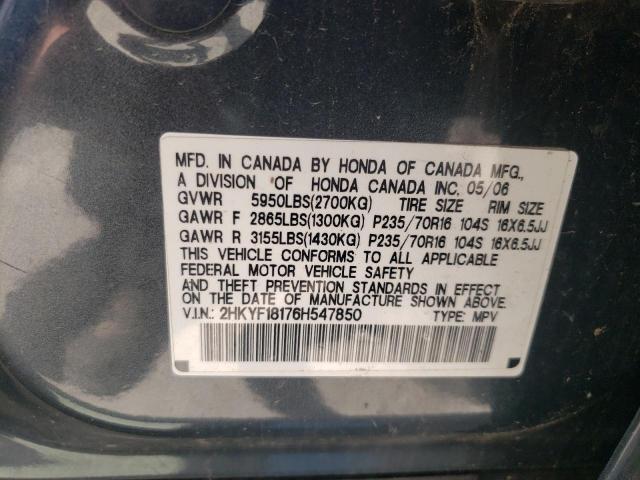 Photo 10 from auction – 2006 HONDA PILOT LX with VIN 2HKYF18176H547850