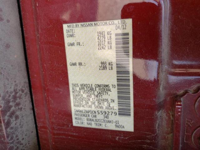 Photo 10 from auction – 2012 NISSAN ALTIMA BAS with VIN 1N4AL2AP1CN559279