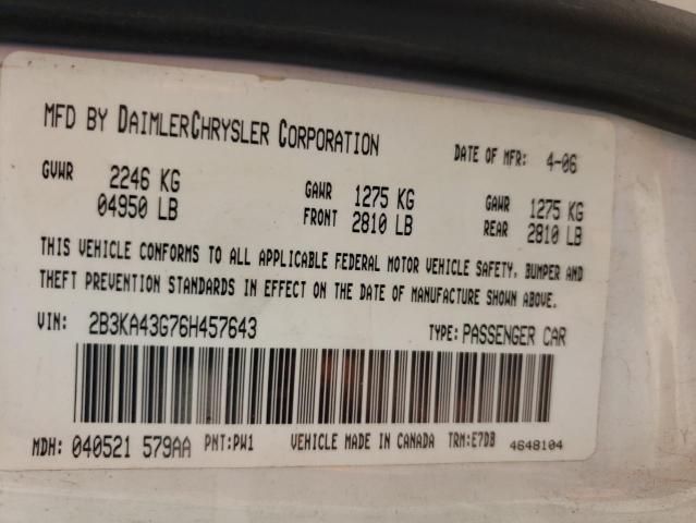 Photo 10 from auction – 2006 DODGE CHARGER SE with VIN 2B3KA43G76H457643