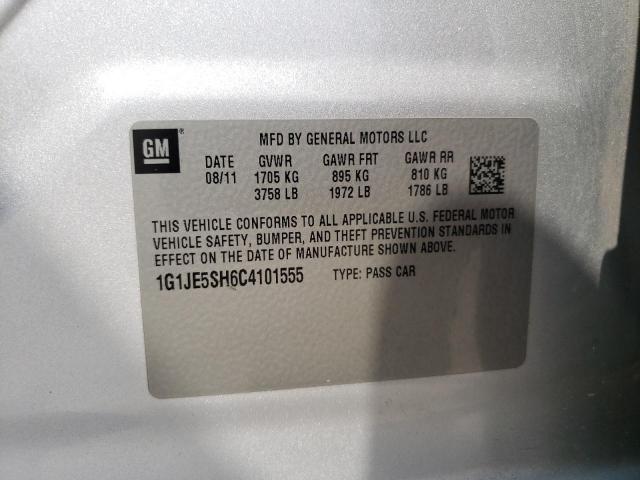 Photo 10 from auction – 2012 CHEVROLET SONIC LTZ with VIN 1G1JE5SH6C4101555