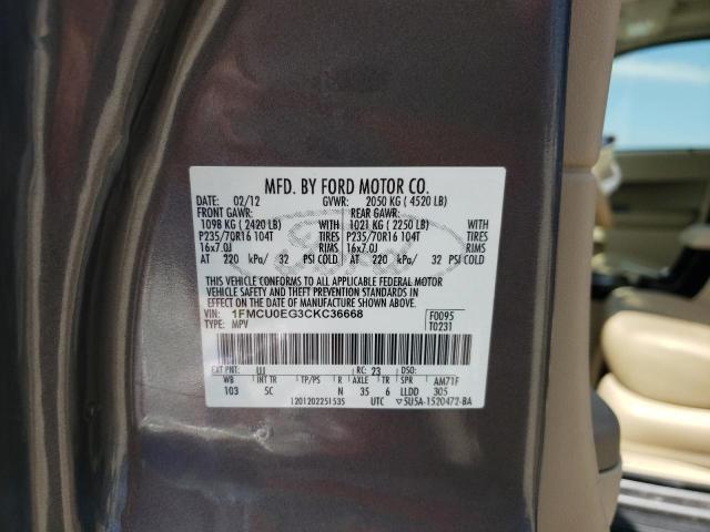 Photo 10 from auction – 2012 FORD ESCAPE LIM with VIN 1FMCU0EG3CKC36668