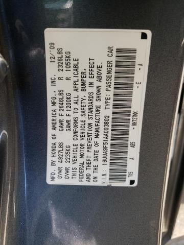 Photo 10 from auction – 2010 ACURA TL with VIN 19UUA9F51AA003802