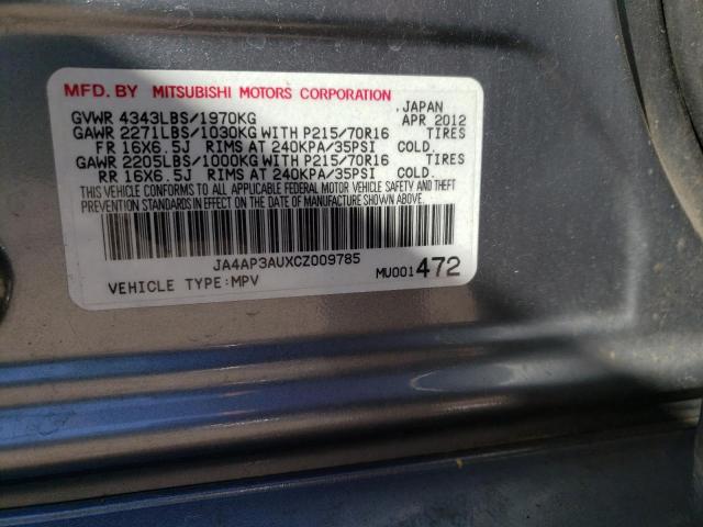 Photo 10 from auction – 2012 MITSUBISHI OUTLANDER with VIN JA4AP3AUXCZ009785