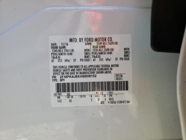 Photo 10 from auction – 2017 FORD EDGE SEL with VIN 2FMPK4J8XHBB08152