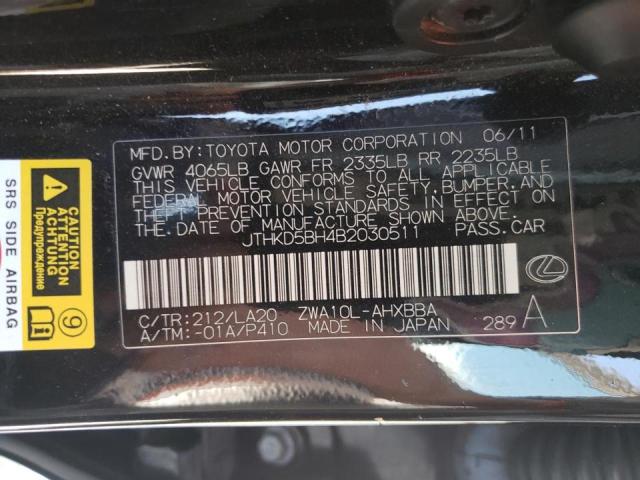 Photo 10 from auction – 2011 LEXUS CT 200 with VIN JTHKD5BH4B2030511