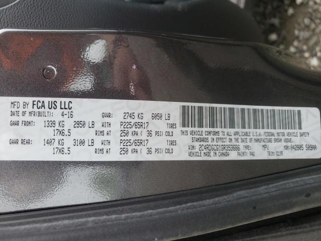 Photo 10 from auction – 2016 DODGE GRAND CARA with VIN 2C4RDGCG1GR353666