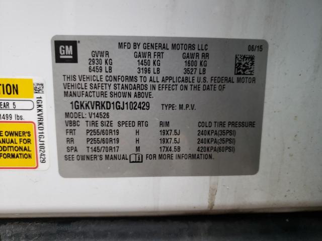 Zdjęcie 10 z aukcji – 2016 GMC ACADIA SLT z VIN 1GKKVRKD1GJ102429