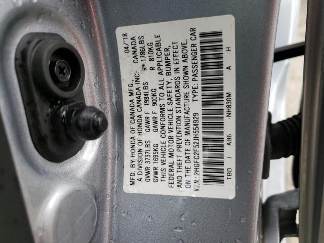 Photo 10 from auction – 2018 HONDA CIVIC LX with VIN 2HGFC2F52JH554929