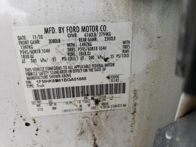Photo 10 from auction – 2011 FORD EXPLORER X with VIN 1FMHK8D81BGA01885