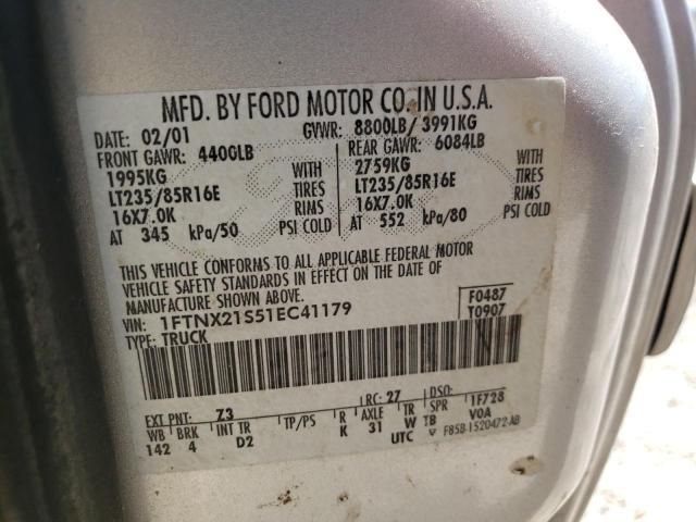 Photo 10 from auction – 2001 FORD F250 SUPER with VIN 1FTNX21S51EC41179