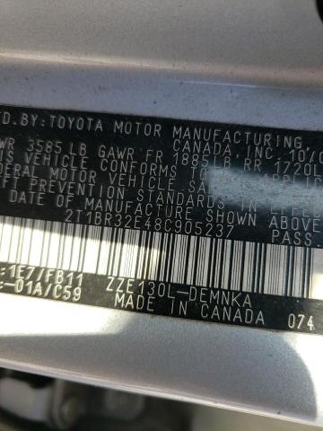 Photo 10 from auction – 2008 TOYOTA COROLLA CE with VIN 2T1BR32E48C905237