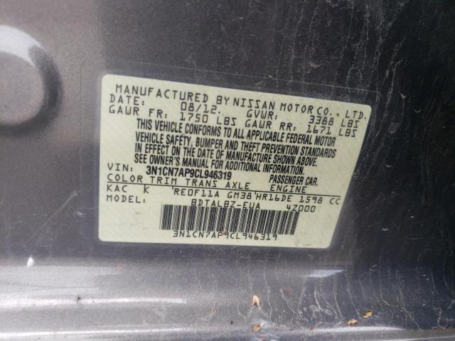 Photo 10 from auction – 2012 NISSAN VERSA S with VIN 3N1CN7AP9CL946319
