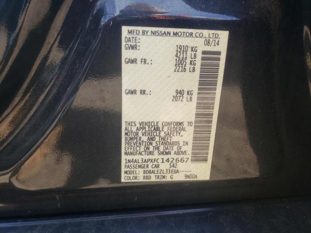 Photo 10 from auction – 2015 NISSAN ALTIMA 2.5 with VIN 1N4AL3APXFC142667