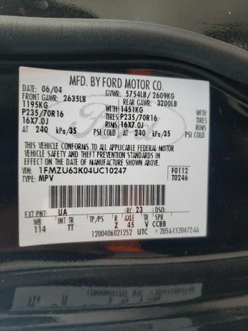 Photo 10 from auction – 2004 FORD EXPLORER X with VIN 1FMZU63K04UC10247