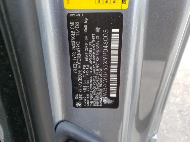 Photo 10 from auction – 2009 BMW 335 I with VIN WBAWB735X9P046005