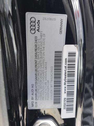 Photo 10 from auction – 2009 AUDI A5 QUATTRO with VIN WAUDK78T79A042933