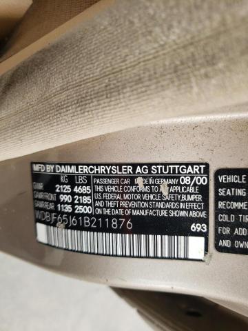 Photo 10 from auction – 2001 MERCEDES-BENZ E 320 with VIN WDBJF65J61B211876