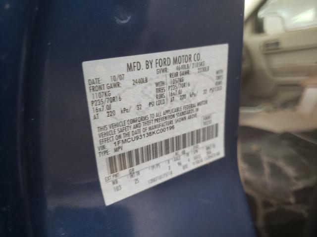 Photo 10 from auction – 2008 FORD ESCAPE XLT with VIN 1FMCU93138KC00196