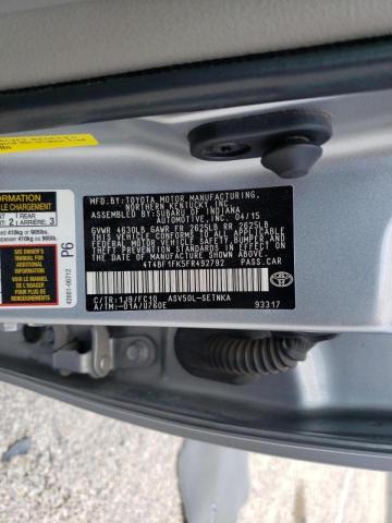 Photo 10 from auction – 2015 TOYOTA CAMRY LE with VIN 4T4BF1FK5FR492792